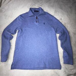 Polo Ralph Lauren 100% Cotton 1/4 Zip Pullover Sweater Blue Size s Soft Warm EUC
